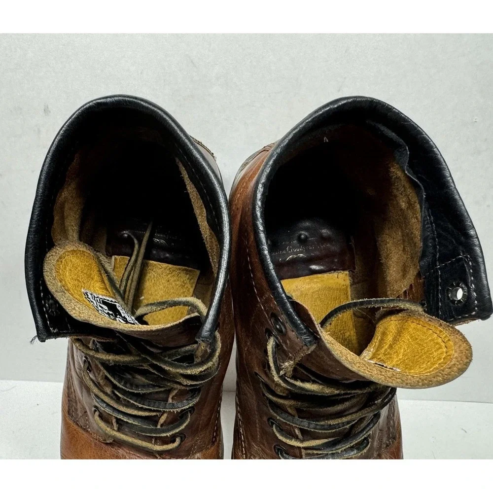 Frye Arkansas Mid Lace Boots Mens Size 10.5 M Brown Leather 87092 Distressed
